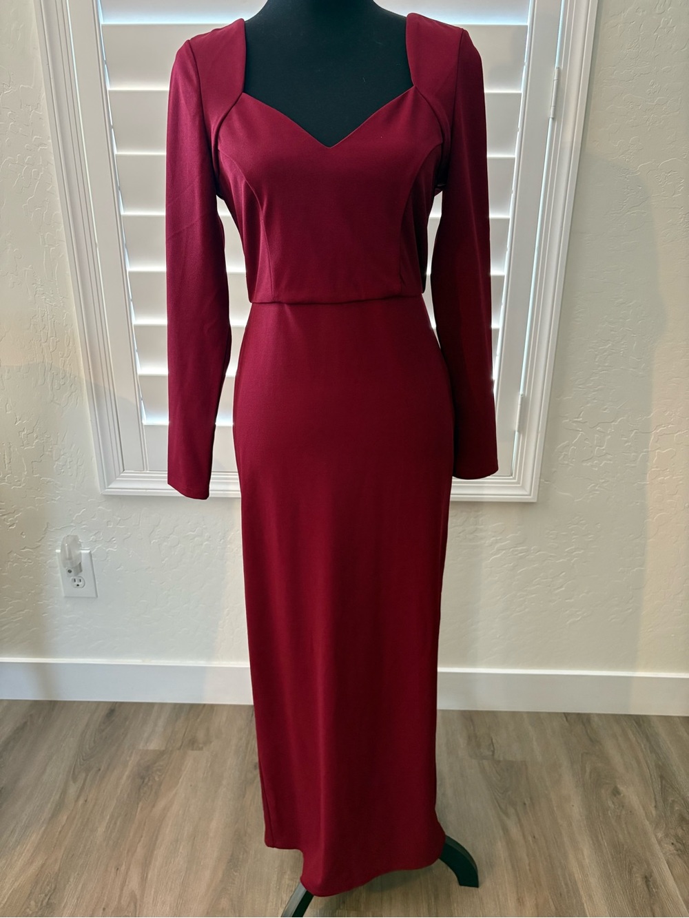 Reebok Long Sleeve Wine Maxi Dress